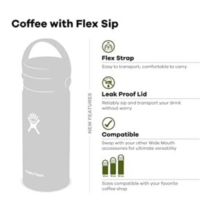 Hydro Flask Wide Mouth Flex Sip Lid Bottle - Stainless Steel Reusable Water Bottle - Vacuum Insulated, Dishwasher Safe, BPA-Free, Non-Toxic