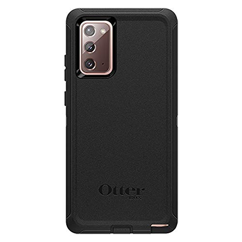 OtterBox Galaxy Note20 5G Defender Series Case - BLACK, rugged & durable, with port protection, includes holster clip kickstand