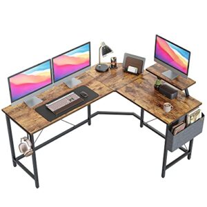 cubiker modern l-shaped computer office desk, corner gaming desk with monitor stand, home office study writing table workstation for small spaces