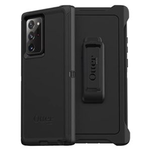 otterbox galaxy note20 ultra 5g defender series case - black, rugged & durable, with port protection, includes holster clip kickstand