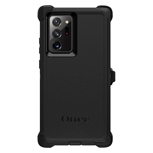 OtterBox Galaxy Note20 Ultra 5G Defender Series Case - BLACK, rugged & durable, with port protection, includes holster clip kickstand