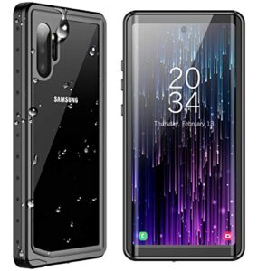 spidercase for samsung galaxy note 10+ plus waterproof case, built-in screen protector fingerprint unlock with film, shockproof full body cover waterproof case for samsung galaxy note 10+ plus 5g 2019