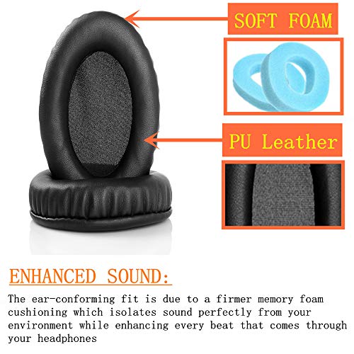 1 Pair Replacement Ear Pads Cushions Compatible with Turtle Beach Ear Force X11, X12, X2, X3, X31, X32, X4, X41, X42, XC1 Gaming Headset Earmuffs