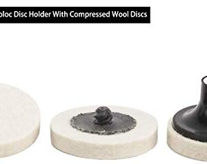 30 Pcs of 2" Commpressed Wool Fabric Qc Disc Polishing Buffing Pads Wheels and 1 Pcs of 2" Disc Pad Holder with 1/4" Shank for Polishing & Buffing Projects