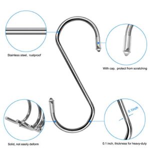 18 Pack S Shaped Hooks, Heavy Duty Stainless Steel S Hooks, Hangers Hanging Hooks for Hanging Pots and Pans,Towels,Clothes,Plants in Home Kitchen Bathroom Bedroom Garden, (2.8",3.5",4.3",Each 6 Pack)