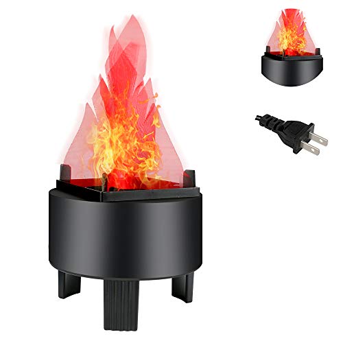 Globalstore 3D LED Fake Fire Flames Effect Light, 110V Electric Fake Campfire Lamp, Artificial Flickering Flame Table Lamp Halloween Christmas Party Decorations Holiday Supplies for Bar, Stage, Home