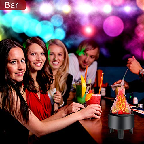 Globalstore 3D LED Fake Fire Flames Effect Light, 110V Electric Fake Campfire Lamp, Artificial Flickering Flame Table Lamp Halloween Christmas Party Decorations Holiday Supplies for Bar, Stage, Home