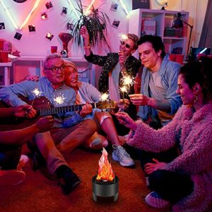 Globalstore 3D LED Fake Fire Flames Effect Light, 110V Electric Fake Campfire Lamp, Artificial Flickering Flame Table Lamp Halloween Christmas Party Decorations Holiday Supplies for Bar, Stage, Home