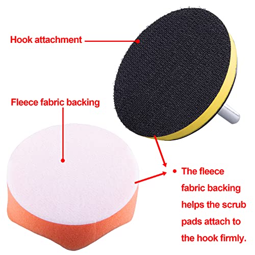 SIQUK 38 Pieces Car Polishing Pad Kit 3 Inch Buffing Pads Foam Polish Pads Polisher Attachment for Drill