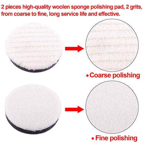 SIQUK 38 Pieces Car Polishing Pad Kit 3 Inch Buffing Pads Foam Polish Pads Polisher Attachment for Drill
