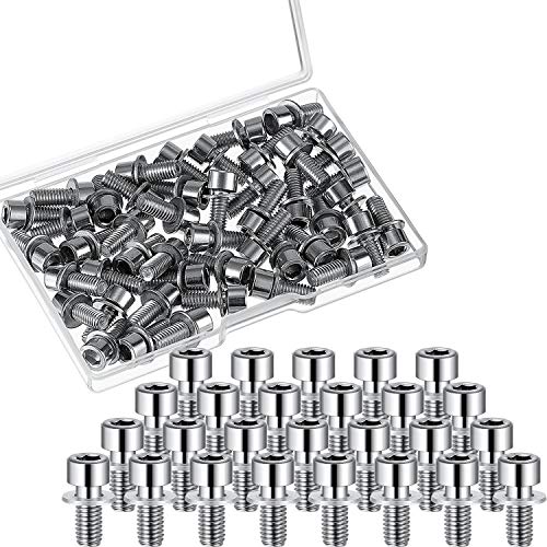 40 Pieces M5 Hex Bolt Socket Tapping Screw Bolts Water Bottle Cage Bolts with Washers for Bike Water Bottle Cage Holder Bracket Rack, 0.67 x 0.31 Inch