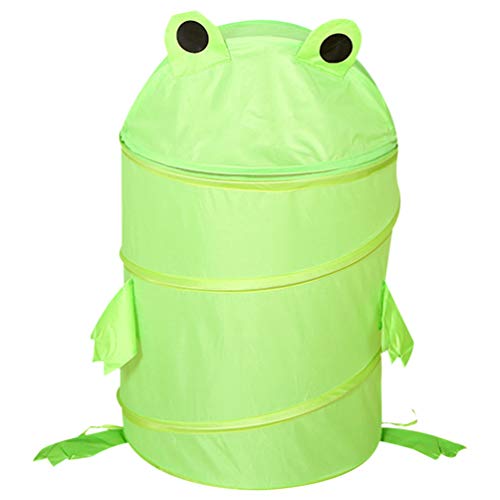 Cabilock Cartoon Laundry Basket Frog Shaped Foldable Laundry Hamper Bucket Cloth Storage Basket for Toys Clothes Blankets