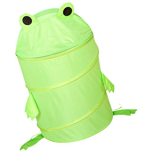 Cabilock Cartoon Laundry Basket Frog Shaped Foldable Laundry Hamper Bucket Cloth Storage Basket for Toys Clothes Blankets