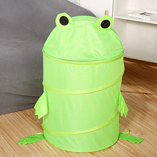 Cabilock Cartoon Laundry Basket Frog Shaped Foldable Laundry Hamper Bucket Cloth Storage Basket for Toys Clothes Blankets