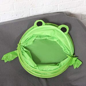 Cabilock Cartoon Laundry Basket Frog Shaped Foldable Laundry Hamper Bucket Cloth Storage Basket for Toys Clothes Blankets