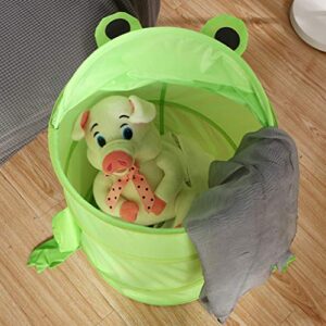 Cabilock Cartoon Laundry Basket Frog Shaped Foldable Laundry Hamper Bucket Cloth Storage Basket for Toys Clothes Blankets