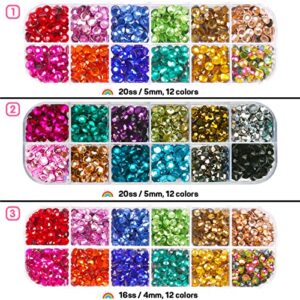 Hotfix Rhinestones Applicator with Large Rinestones Set, Flatback Pearls for Crafts Clothes Shoes, Bedazzler Kit with Rhinestones Hot Fixed Applicator Hot Fix Tool Badazzle Templates Crystal Bedazzle