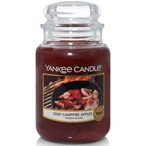 yankee candle scented candle, crisp campfire apples large jar, burn time: up to 150 hours, large jar candle