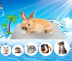 comtim rabbits cooling mat, self cooling mat pad for hamster guinea pig chinchilla bunny kitten cat and other small animals, pet cool plate ice bed, rapid cooling - perfect for hot summer weather, l