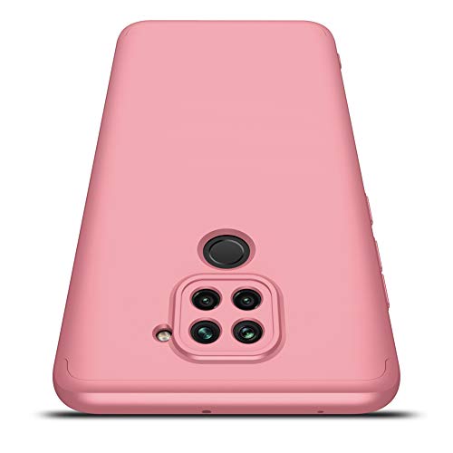 Asdsinfor Compatible with Xiaomi Redmi Note 9 Case 3 in 1 360 Degree Full Body Case Premium Slim Hard PC Plastic Anti-Scratch Bumper Compatible with Xiaomi Redmi 10X 4G 3 in 1 Rose Gold AD