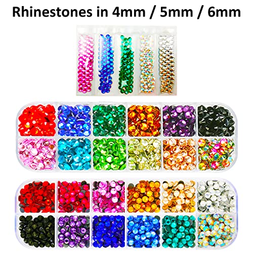 Hotfix Rhinestone Applicator Tool, Hot Fixed Applicator Rhinestones Kit, Bedazzler Kit with Rhinestones, Badazzle Bigger Gems Crystal Pen Setter, Bedazzle 17 Colors Rinestones Set, Jewel Picker