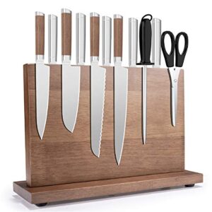 magnetic knife storage holder for kitchen, magnetic knife block holder stand rack, knife organizer shelf rack with strong enhanced magnets multifunctional, cutlery knives display stand shelf