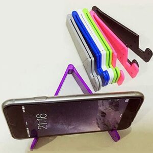hudiemm0b phone holder, universal foldable cell phone v-shape stand holder mount compatible with smartphone tablet black
