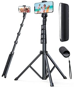 andobil 62'' iphone tripod stand with remote, tripod for samsung galaxy s23 ultra, extendable cell phone stand lightweight tripod fit for iphone 14 pro max, samsung s22 s21, android/camera/gopro