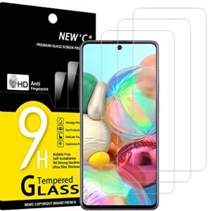 new'c [3 pack] designed for samsung galaxy a71, note 10 lite screen protector tempered glass, case friendly ultra resistant