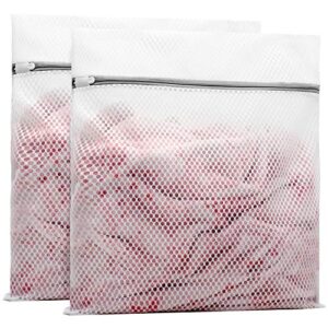 2pcs durable honeycomb mesh laundry bags for delicates 24 x 24 inches (2 xx-large)
