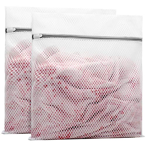 2Pcs Durable Honeycomb Mesh Laundry Bags for Delicates 24 x 24 Inches (2 XX-Large)