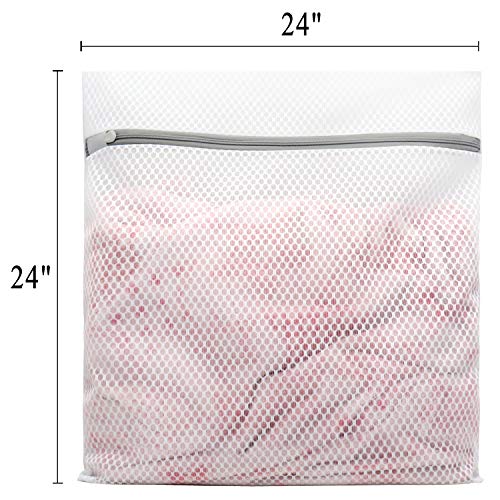 2Pcs Durable Honeycomb Mesh Laundry Bags for Delicates 24 x 24 Inches (2 XX-Large)