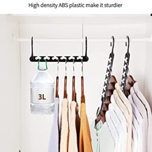 Smartor Hangers Space Saving - Plastic, 10 Pack Magic Hangers, Closet Organizers and Storage for Clothes Organizer, Hanger Organizer, Closet Hangers, Space Saver Hangers as Dorm Essentials(Black)