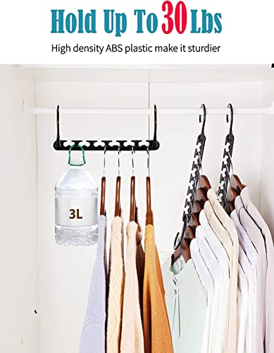 Smartor Hangers Space Saving - Plastic, 10 Pack Magic Hangers, Closet Organizers and Storage for Clothes Organizer, Hanger Organizer, Closet Hangers, Space Saver Hangers as Dorm Essentials(Black)