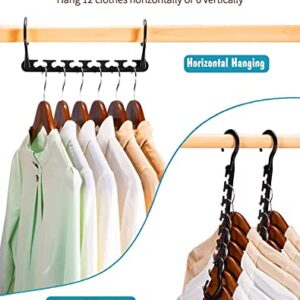 Smartor Hangers Space Saving - Plastic, 10 Pack Magic Hangers, Closet Organizers and Storage for Clothes Organizer, Hanger Organizer, Closet Hangers, Space Saver Hangers as Dorm Essentials(Black)