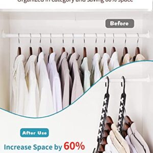 Smartor Hangers Space Saving - Plastic, 10 Pack Magic Hangers, Closet Organizers and Storage for Clothes Organizer, Hanger Organizer, Closet Hangers, Space Saver Hangers as Dorm Essentials(Black)