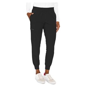 med couture women's energy collection seamed jogger scrub pant, black, medium
