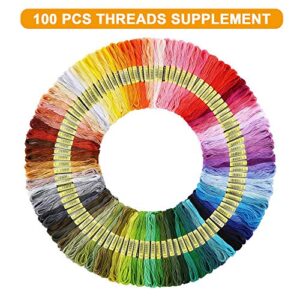 INSCRAFT Embroidery Floss Kit, 364 Pack Embroidery Cross Stitch Kit with 200 Colors Friendship Bracelets Floss and Cross Stitch Tools for Embroidery and Friendship Bracelet String Make