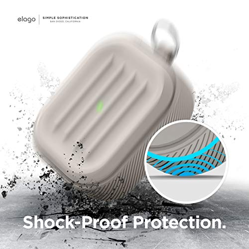 elago Armor Case Designed for Apple AirPods Pro Case, Tough Drop Protection, Shock Resistant, Made from Durable Silicone [US Patent Registered] (Stone)