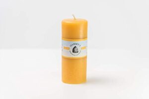 2"x5" smooth beeswax pillar - 100% pure beeswax, hand-poured and family-run - by gammy's beezwax candles