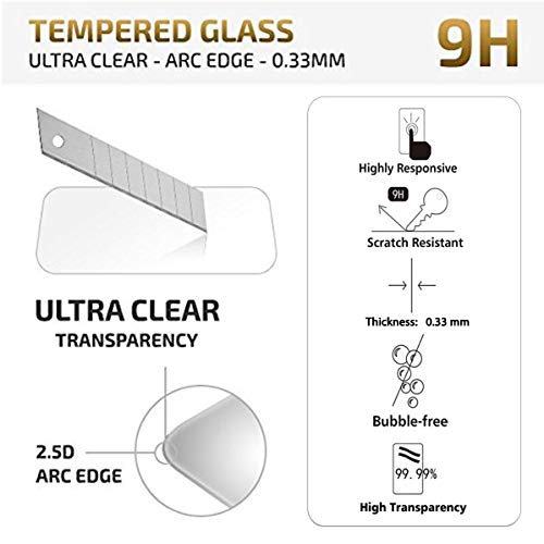 NEW'C [3 Pack] Designed for Samsung Galaxy A21 Screen Protector Tempered Glass, Case Friendly Ultra Resistant