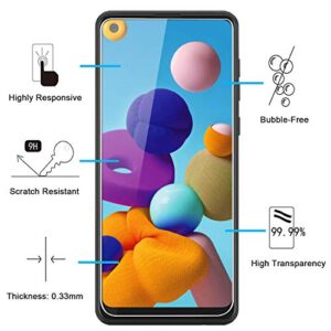 NEW'C [3 Pack] Designed for Samsung Galaxy A21 Screen Protector Tempered Glass, Case Friendly Ultra Resistant