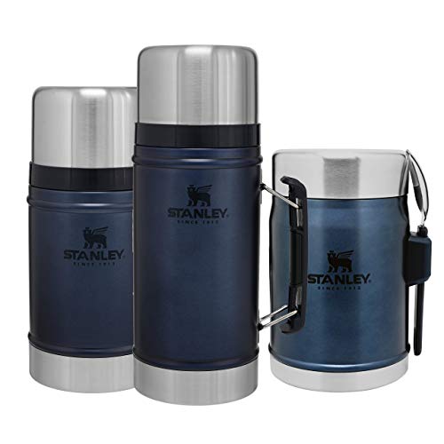 Stanley Classic Legendary Food Jar 0.4L Nightfall with Spork – BPA Free Stainless Steel Soup Flask - Keeps Cold or Hot for 7 Hours - Leakproof - Dishwasher Safe