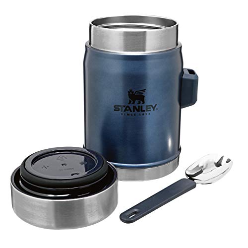 Stanley Classic Legendary Food Jar 0.4L Nightfall with Spork – BPA Free Stainless Steel Soup Flask - Keeps Cold or Hot for 7 Hours - Leakproof - Dishwasher Safe