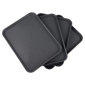 xowine 4-pack plastic fast food tray, serving tray, gray