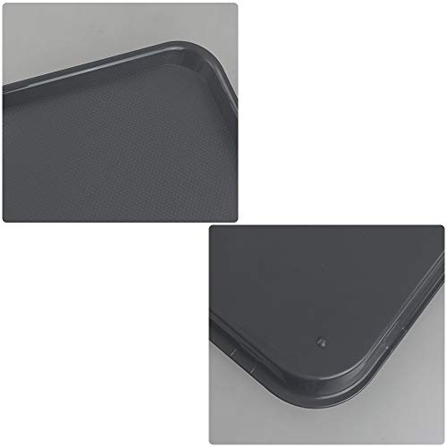 Xowine 4-Pack Plastic Fast Food Tray, Serving Tray, Gray