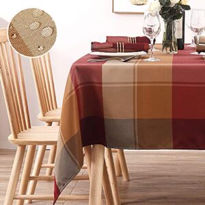 rectangle tablecloth, red tablecloth for rectangle tables 60 x 84 waterproof table cover spill proof wrinkle resistant table protector for outdoor and kitchen dining room(60"x84",6-8 seats,red)-m