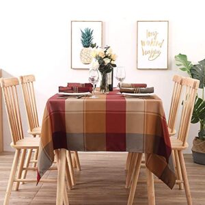 Rectangle Tablecloth, Red Tablecloth for Rectangle Tables 60 x 84 Waterproof Table Cover Spill Proof Wrinkle Resistant Table Protector for Outdoor and Kitchen Dining Room(60"x84",6-8 Seats,Red)-M