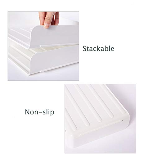 (3pcs Pack) HKeeper Stackable Clear Paper Trays. Desktop Racks,for Desk File Rack,Letter Tray,Accessories Tray for Desktop,A4 Paper Holder,Supplies,Magazine,File Documents,Receipts(White)