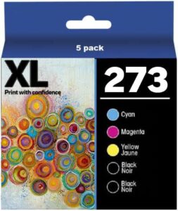 inkjetsclub remanufactured ink cartridge replacement for 5 pack - epson 273xl high yield ink cartridge value pack. includes photo black, black, cyan, magenta and yellow compatible ink cartridges.